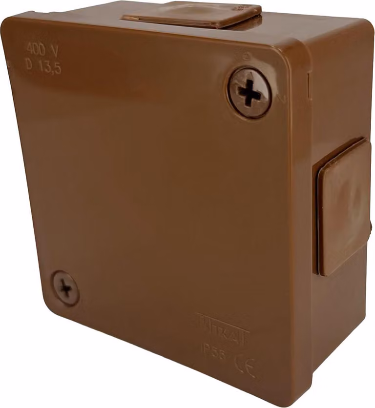 Scatola da incasso 86x86x40mm IP55 4 entrate cavi 2 viti, gommini marrone VP-21 EDO777908 EDO Technic