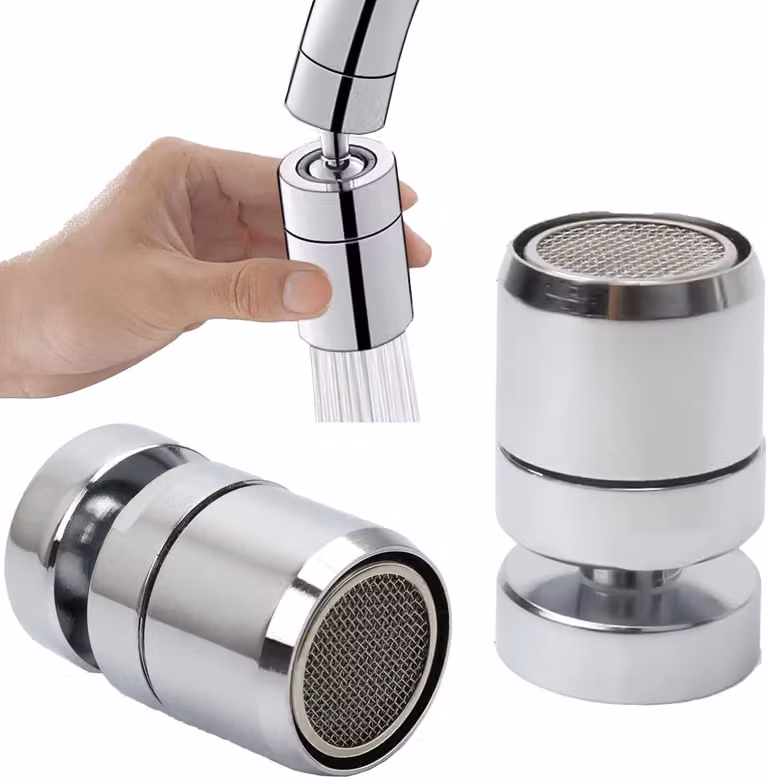 Aeratore per rubinetti - Rubinetto a risparmio idrico per rubinetti con - Rotazione a 360° - Aeratore attivabile con un tocco