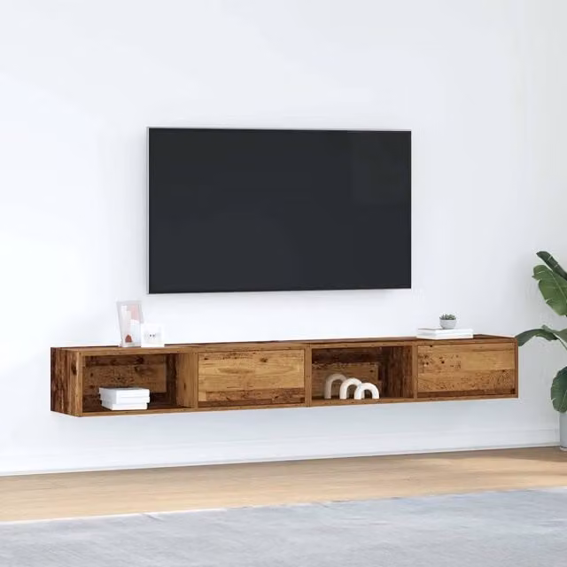 Mobili Porta TV 2 pz-Set di 2 Credenza per TV Legno Antico 100x31x25,5 cm in Truciolato