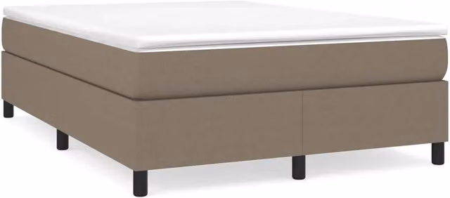 Letto matrimoniale con struttura a rete a molle in tessuto beige L/P: 140 x 190 cm – 1