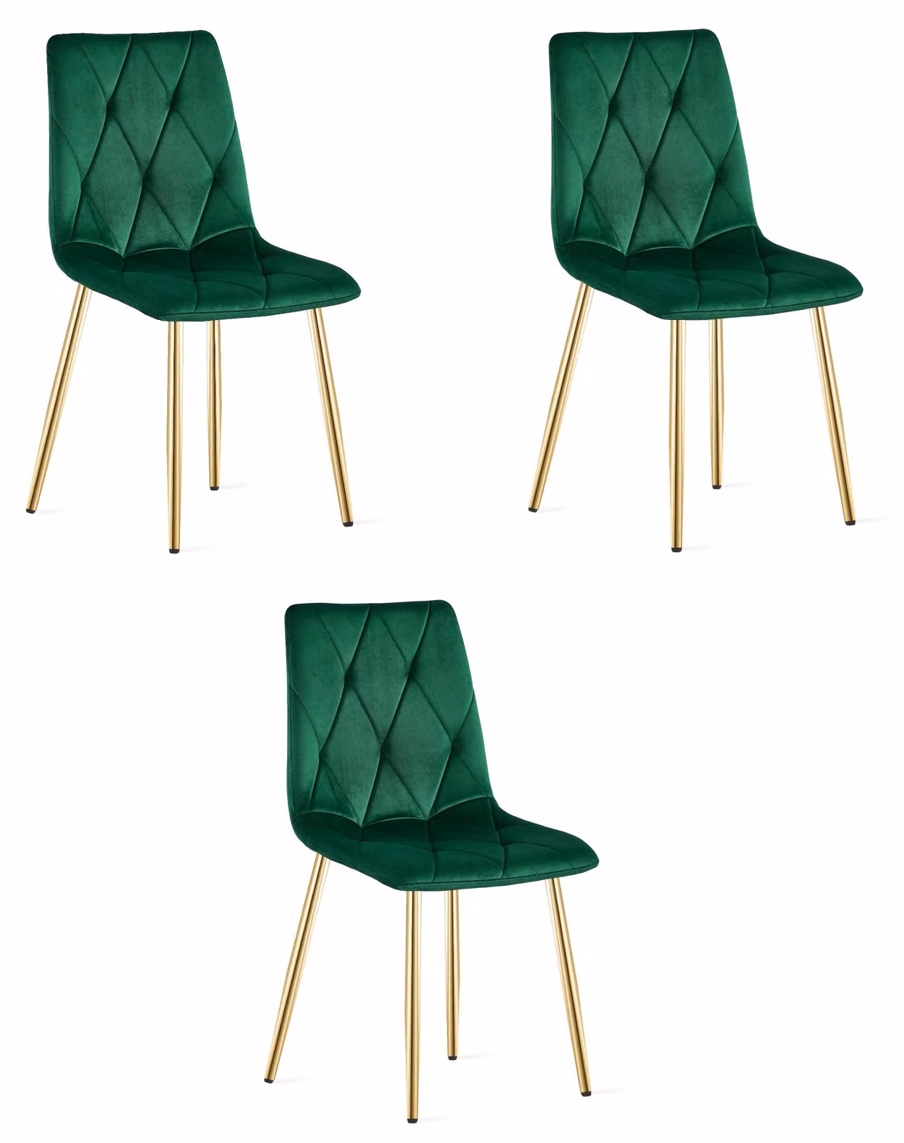 LIBRA sedia in velluto verde scuro con gambe dorate per cucina soggiorno x3