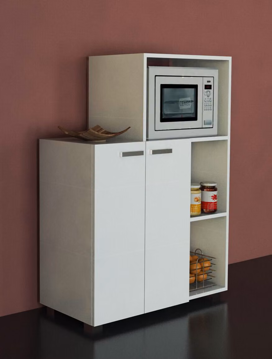 Skye Decor, Pars - White, mobile da cucina, bianco, 100% pannello truciolare rivestito in melamina, 90 x 41,8 x 123,5 cm