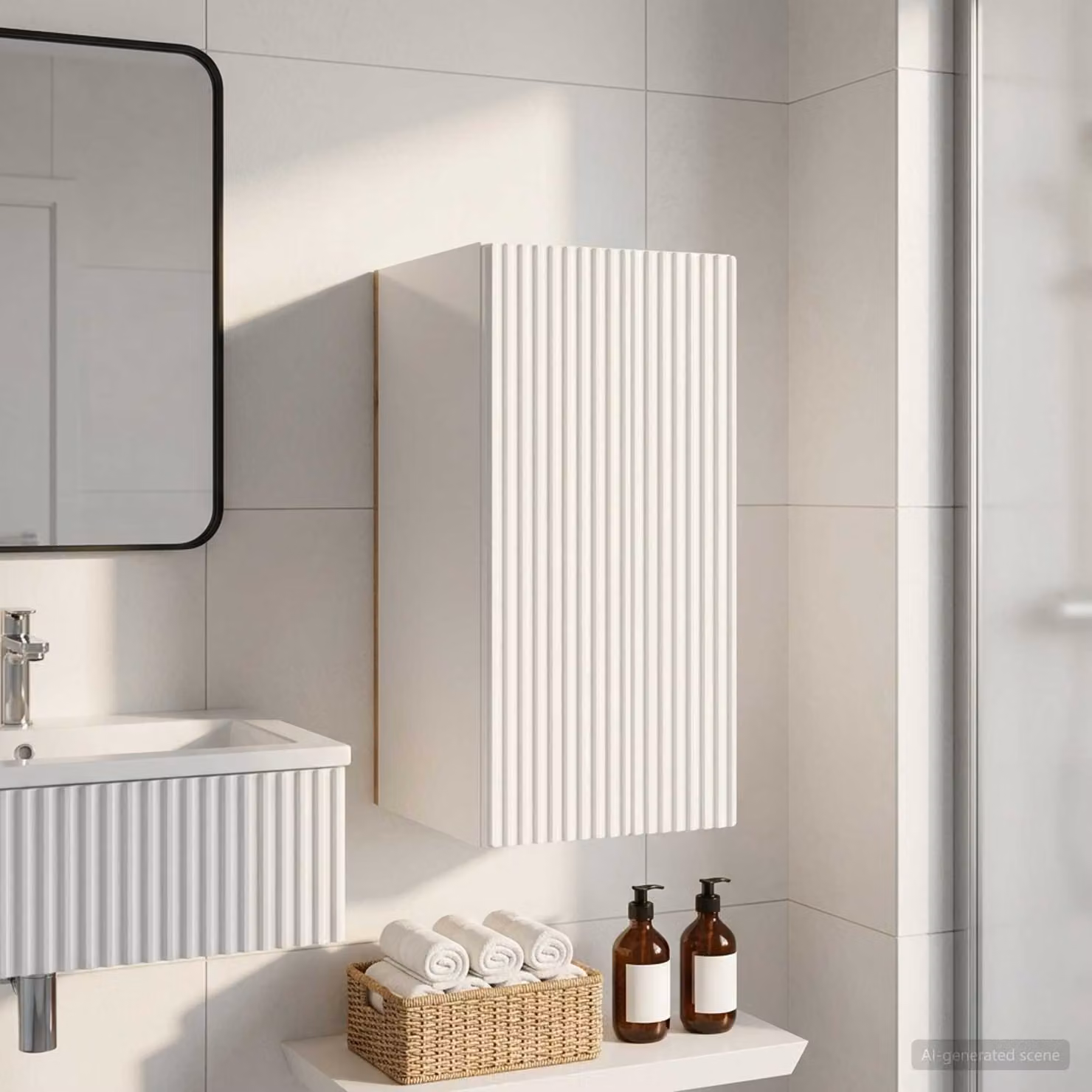 Armadio da bagno a muro vidaXL ARNHEM Bianco Lucido L: 30 cm, P: 31 cm, H: 59 cm