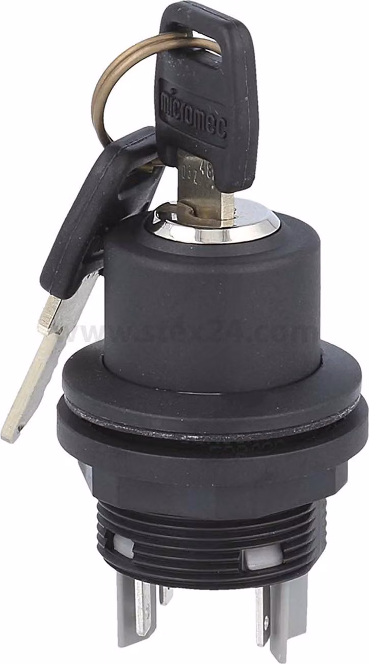 Georg Schlegel Tasto a chiave con arresto, 1Ö + 1S rotondo, SHORTRON connettore piatto 2,8 mm x 0,8 mm - 1 pezzo