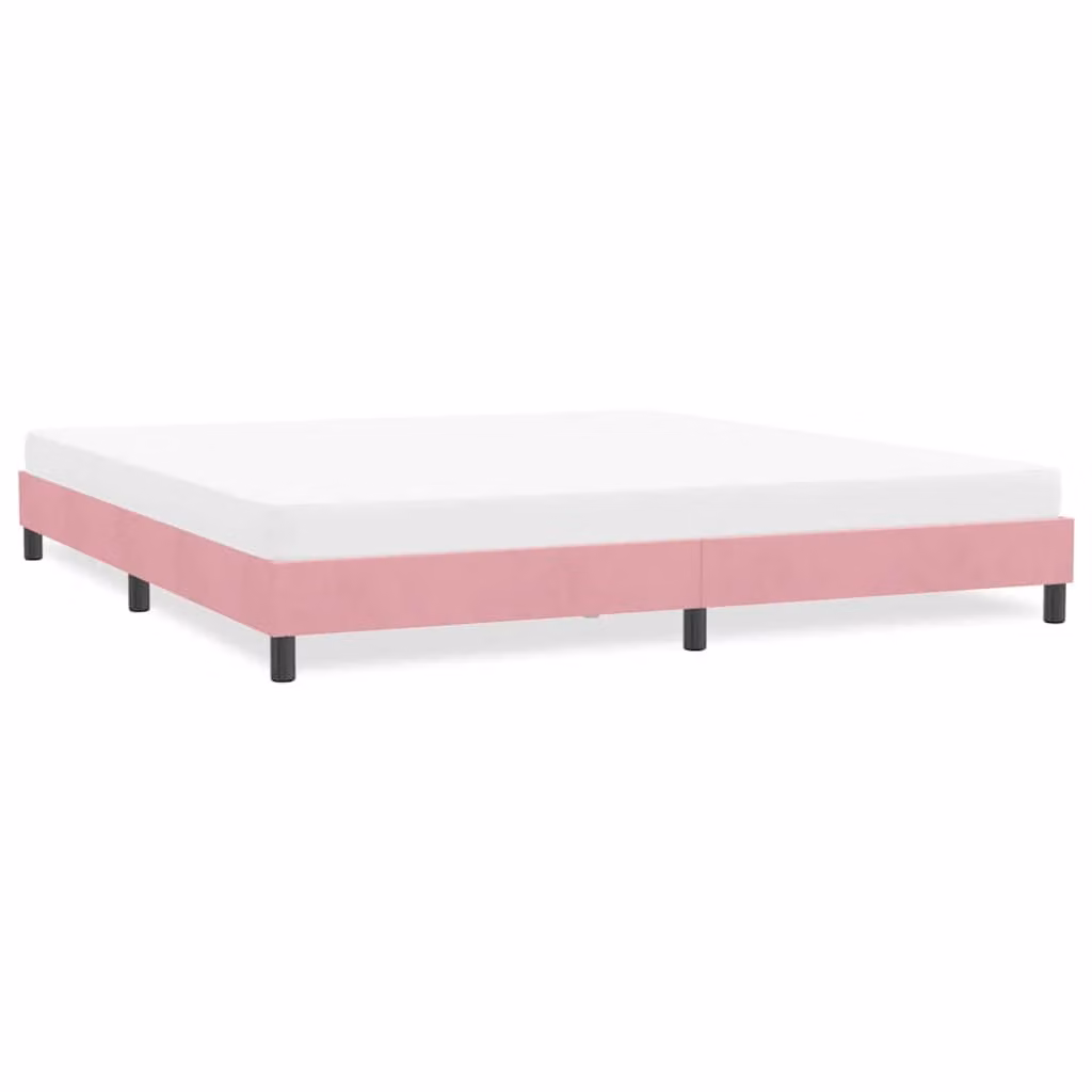 vidaXL Giroletto in Velluto Rosa senza Materasso L/P/H: 200 x 220 cm