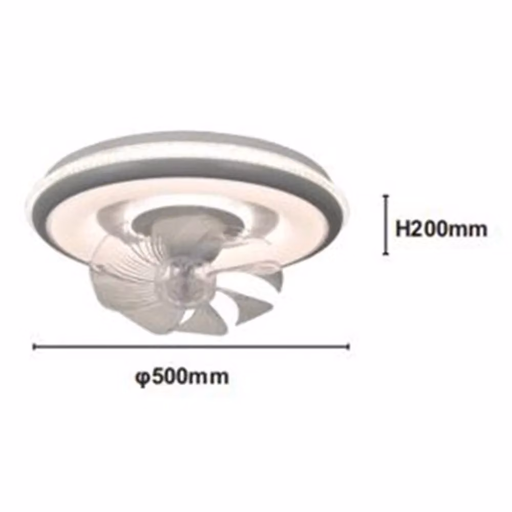 Plafoniera con Ventola Trade Shop 33214 Bianca, Lampada LED da Soffitto Rotonda con Luce Regolabile 3200K-6500K – 2