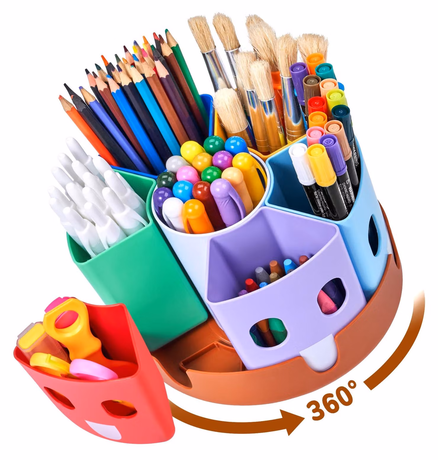 Organizzatore da scrivania girevole con 7 scomparti - Multicolore