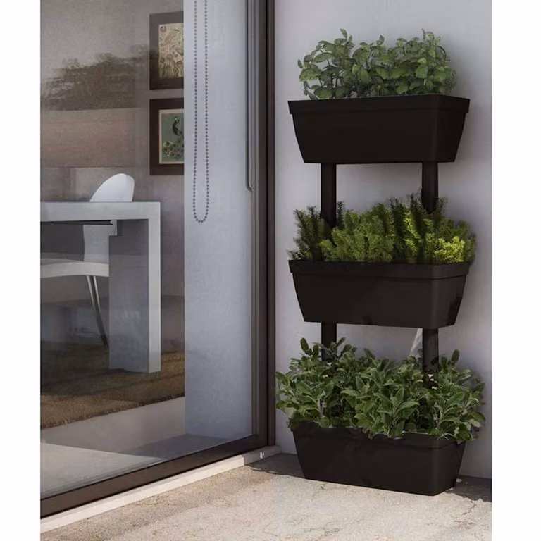 Set di 6 fioriere da giardino vidaXL colore antracite, altezza: 100 cm