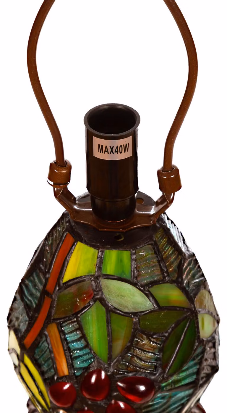 Birendy Lampada da tavolo da 12 pollici Tiffany con motivo a libellula grande, lampada decorativa, colore: Tiff 182, base in vetro
