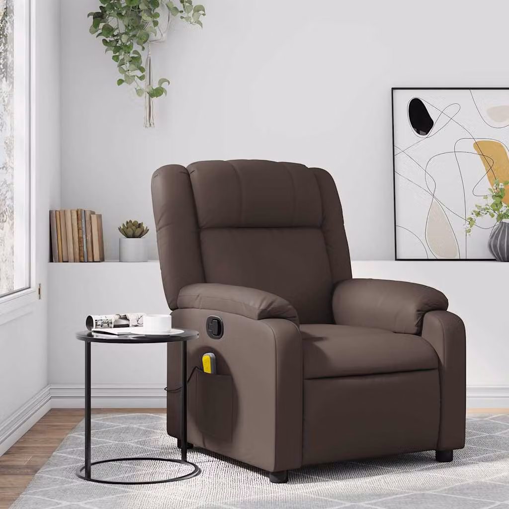 Poltrona Reclinabile Relax vidaXL in Similpelle Marrone con Braccioli