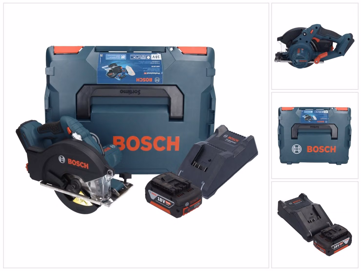 Bosch GKM 18V-50 Sega circolare professionale a batteria per metalli 18 V 136 mm brushless + 1x batteria ricaricabile 5,0 Ah + caricabatterie + L-Boxx