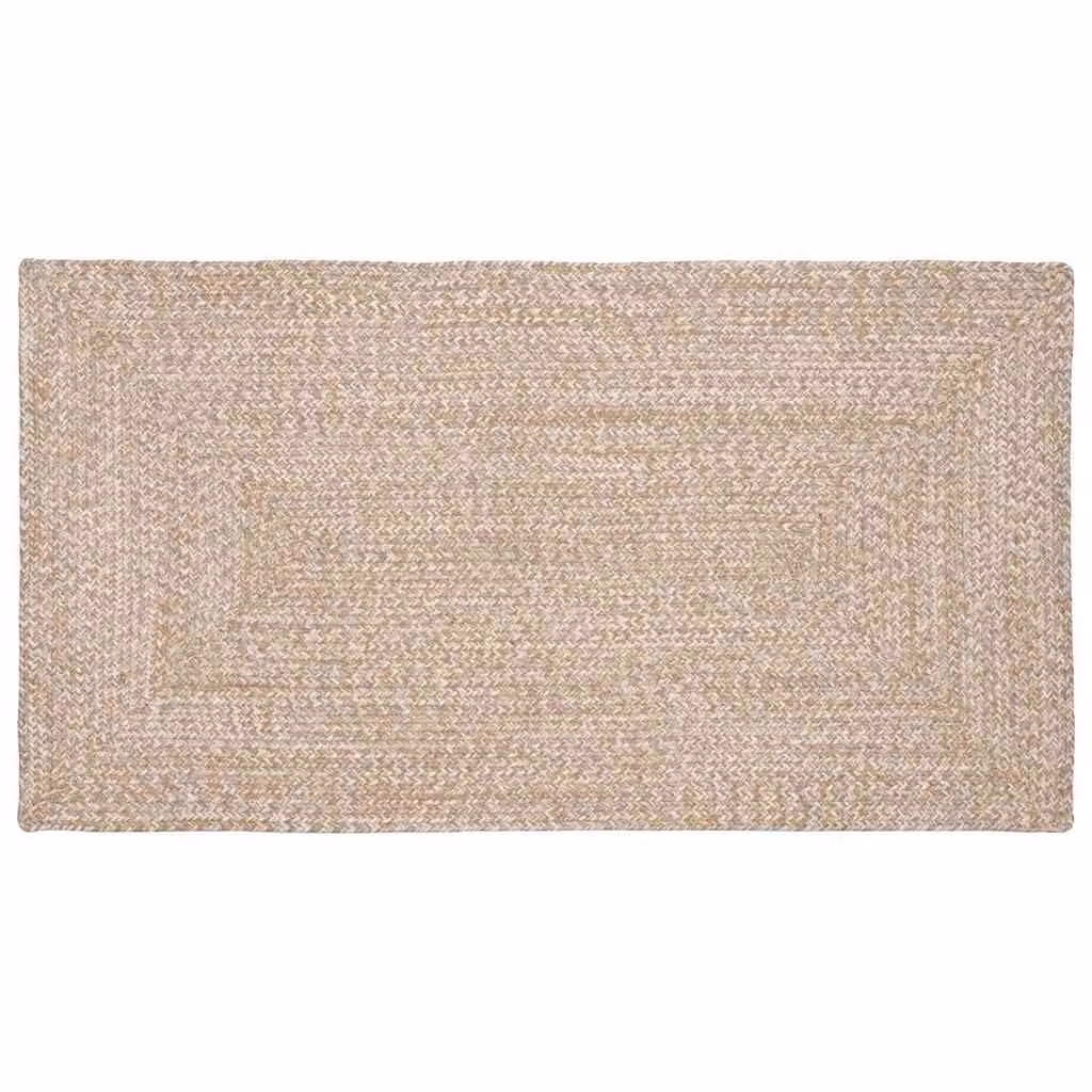 Tappeto da area moderno vidaXL in juta, bianco e beige, L 150 x P 80 cm