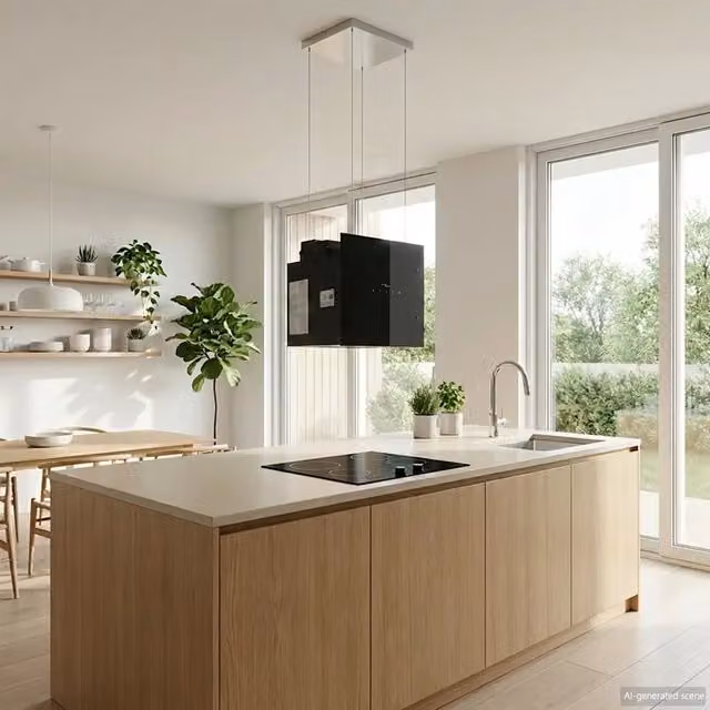 Cappa da Cucina a Isola con Sensore Tattile LCD Vetro Temperato 155971