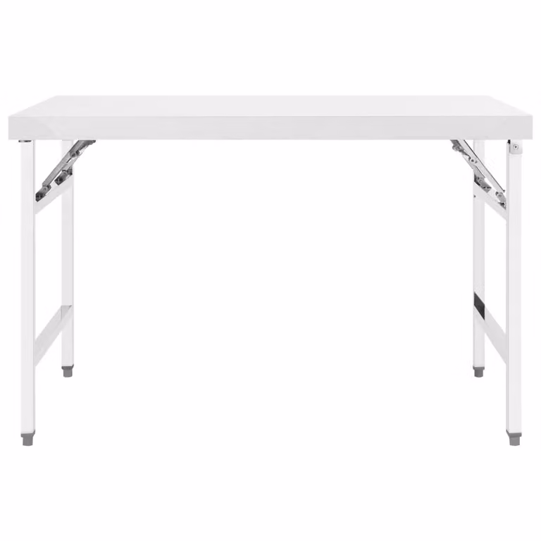 Tavolo da Lavoro Cucina Pieghevole 120x60x80 cm in Acciaio Inox