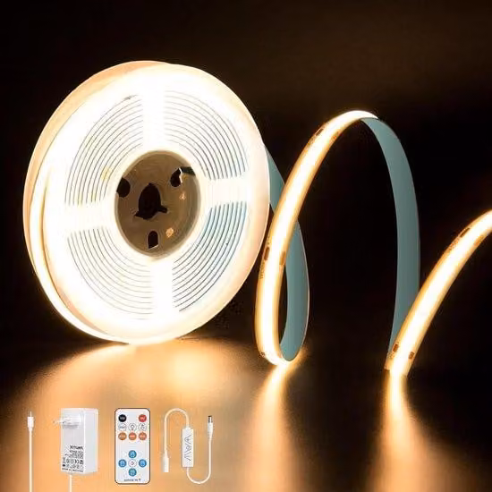 Strisce LED dimmerabili 5M a luce bianca calda, 24 V, 2700 K, con timer e telecomando