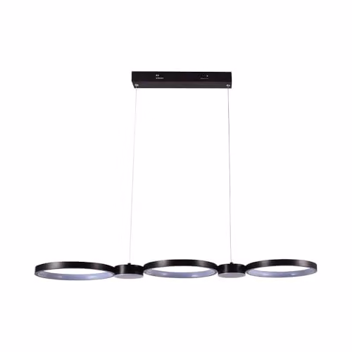 V-TAC Lampadario LED a Sospensione con 3 Cerchi 38W in Metallo Colore Nero 97.4*26*110cm 4000K