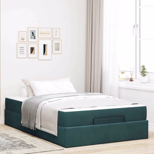 Struttura letto con materasso 2 pz Verde Velluto 3399549