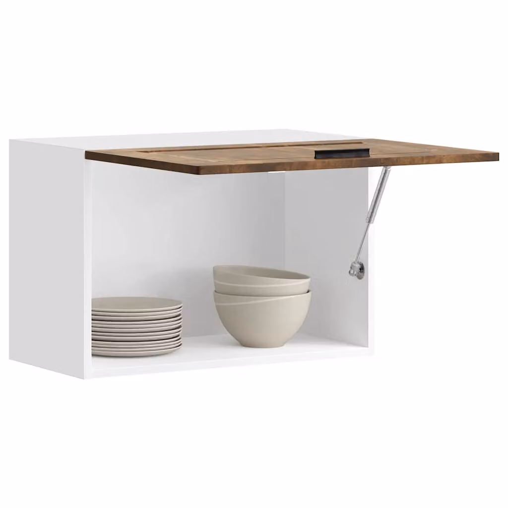 Pensile da cucina moderno vidaXL Porto in legno e MDF, bianco e marrone, L: 60 cm, H: 40 cm, P: 31 cm