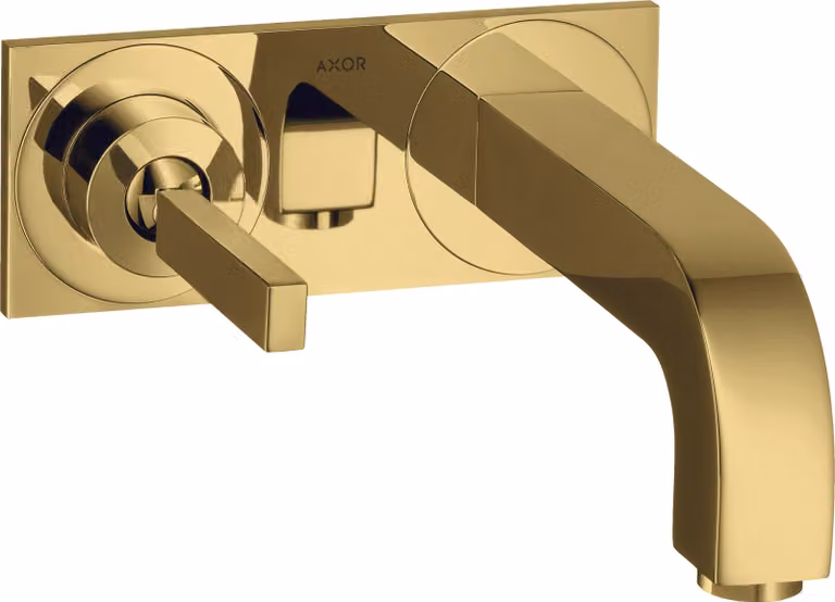hansgrohe AXOR Citterio mitigeur monocommande de lavabo encastré, bec verseur 225mm, plaque pour montage mural, 39115990, 39115990