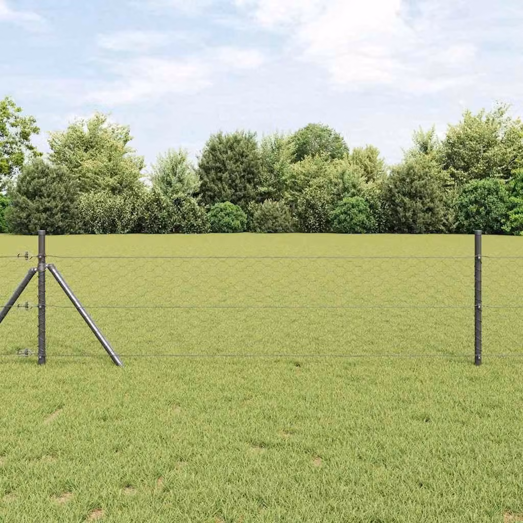 Maison Exclusive - Recinzione a maglia esagonale, 1,6 x 10 metri, PVC grigio