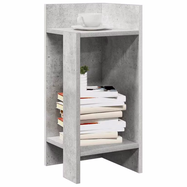 vidaXL Tavolino Laterale Minimalista con Ripiano Grigio, L/P/H: 25,5 x 27 x 60 cm