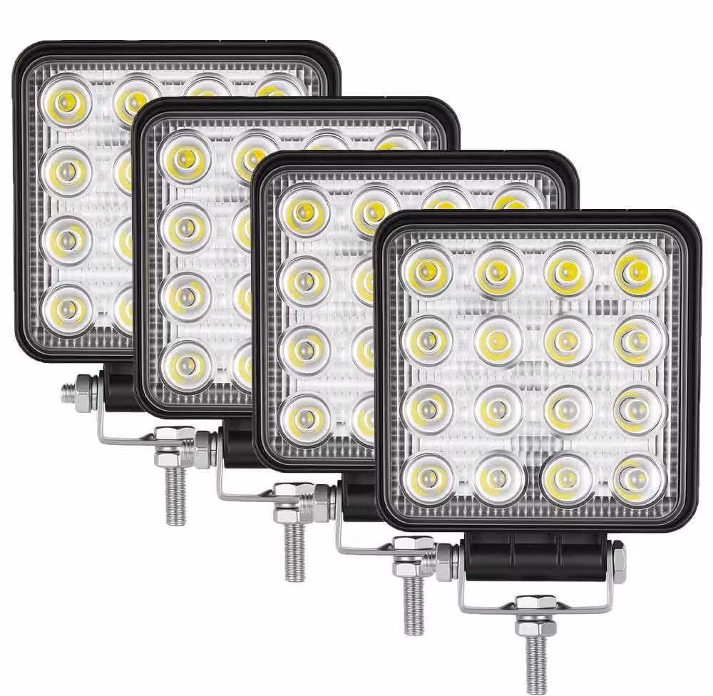 Lampada da lavoro a LED, impermeabile, con luminosità da 3400 a 4800 lumen, confezione da 4 pezzi