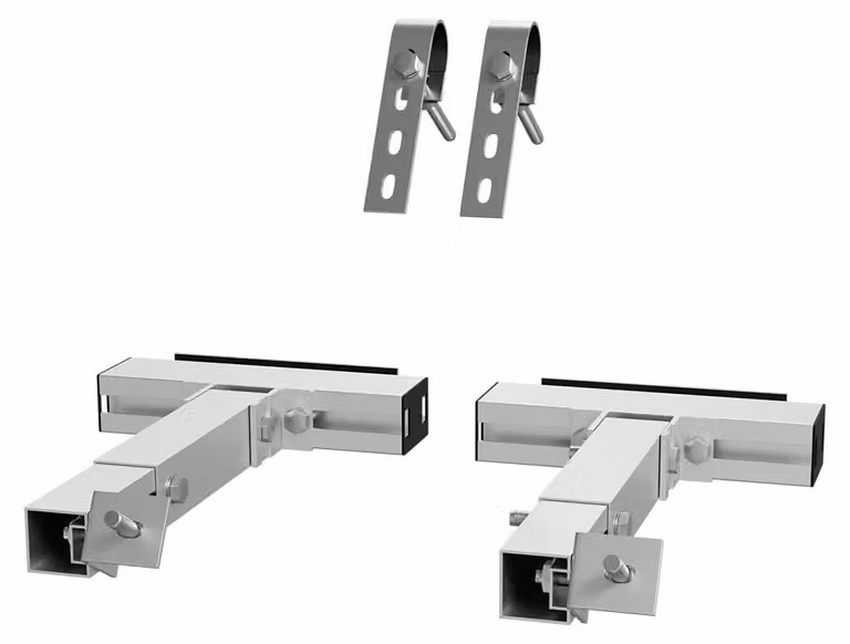 Supporto per pannelli solari da balcone - Kit di montaggio / Gancio - Per impianti solari da balcone - Sistema di fissaggio regolabile - Resistente alla corrosione - 2 set per 2 pannelli solari
