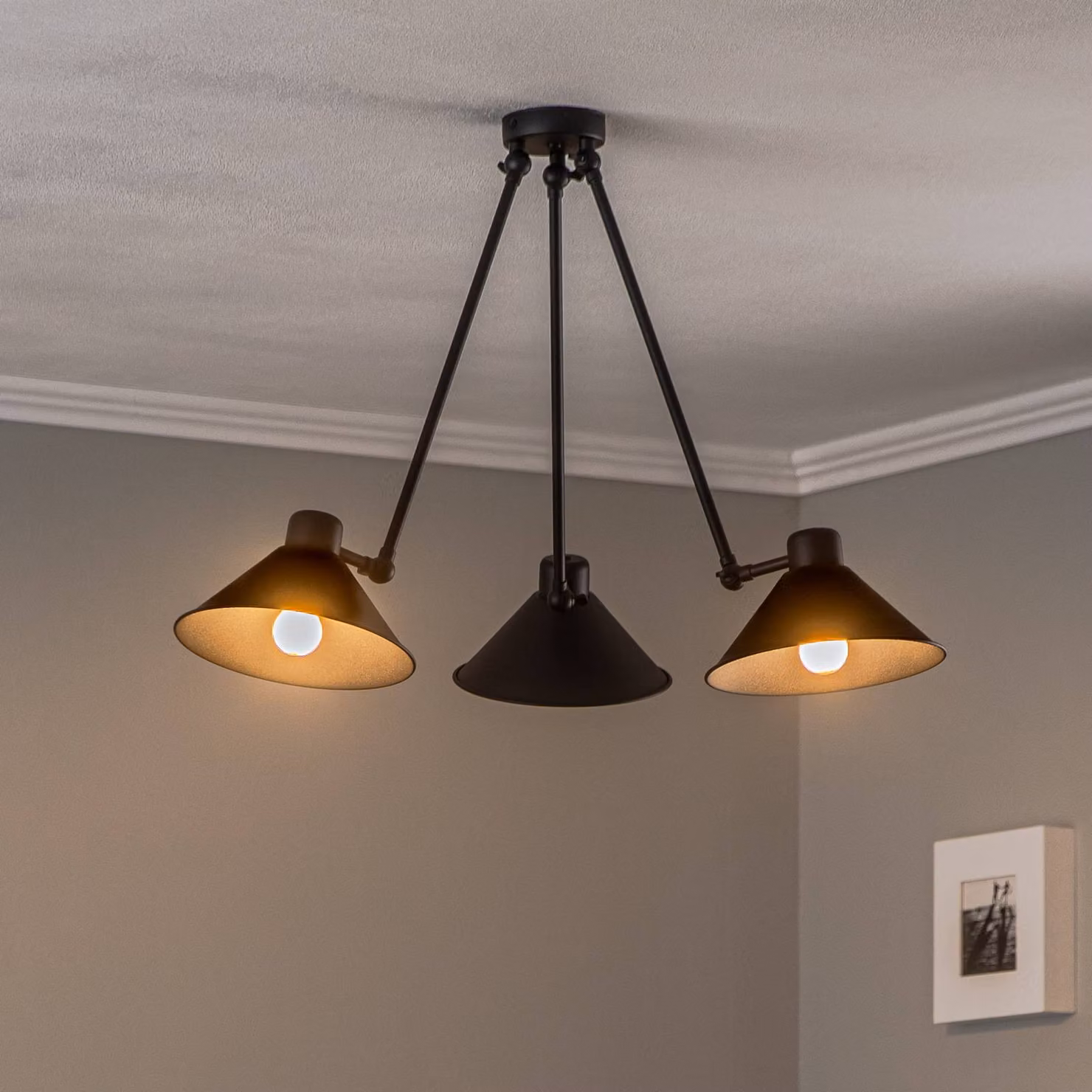 Lampada a sospensione Alan Argon, dimmerabile, Nero, Soggiorno / Sala da pranzo, Metallo, Lampada a sospensione