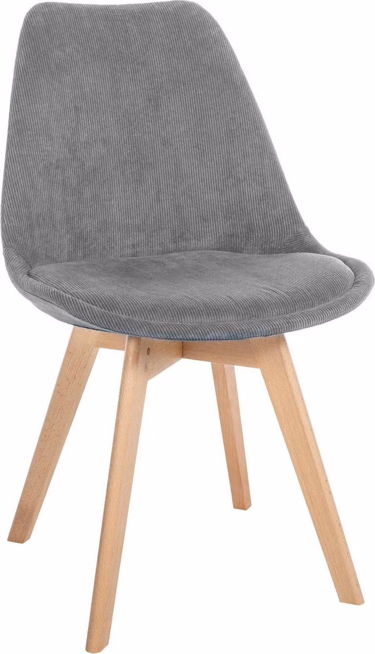Confortevole sedia da pranzo - Sedia da cucina - Imbottitura di facile manutenzione | Colore: Grigio | Materiale: Corda