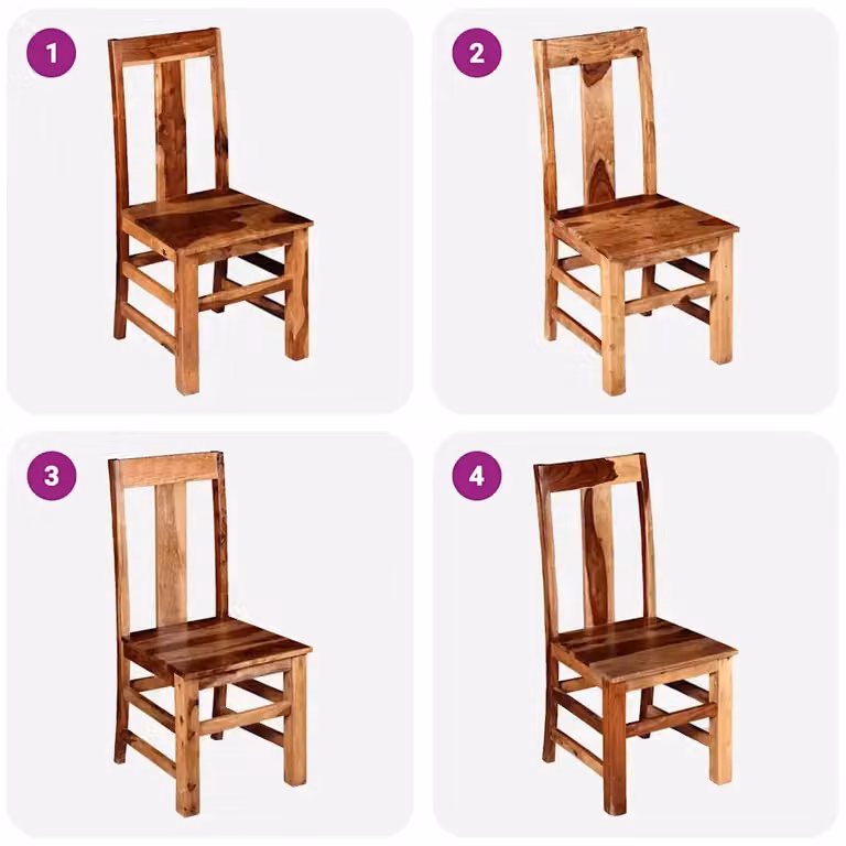 Set di 4 sedie da pranzo vidaXL in legno massello marrone stile rustico