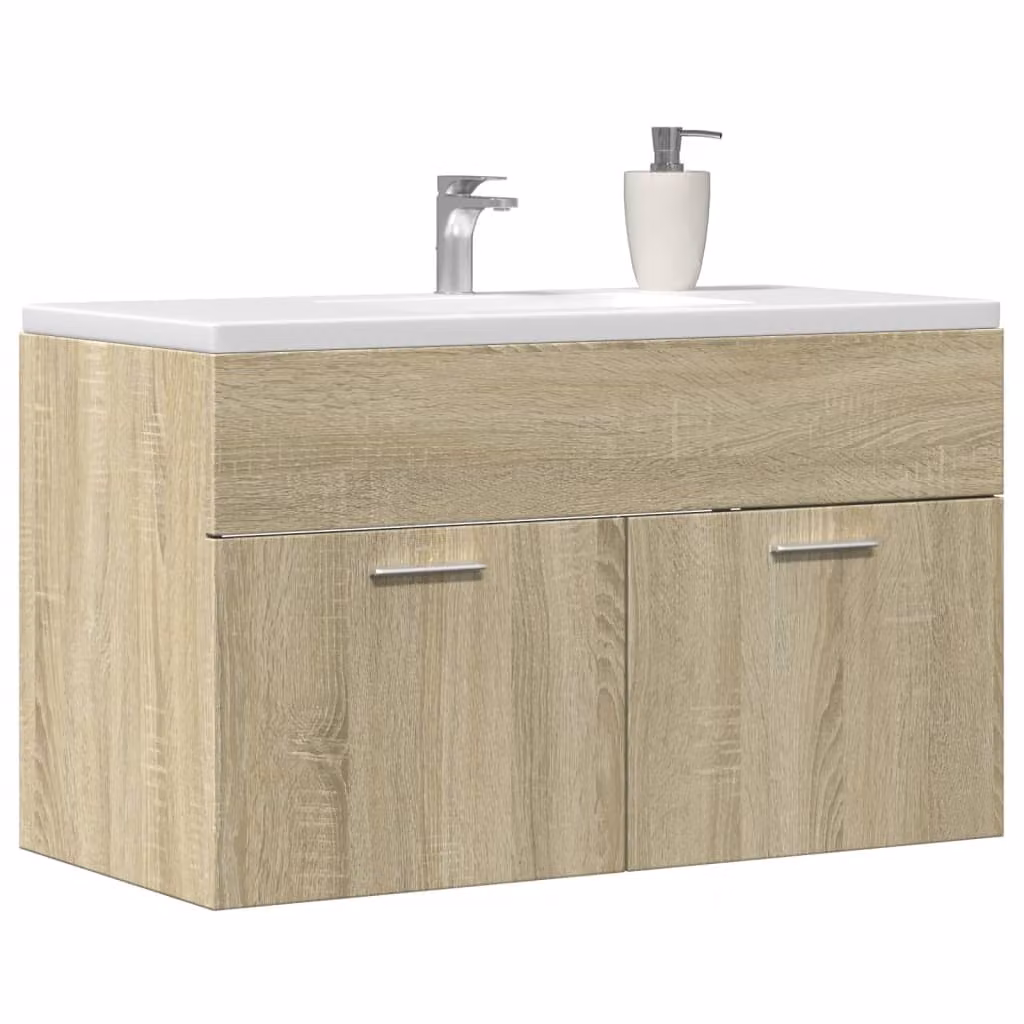 Mobile Lavabo da Bagno vidaXL in Rovere Sonoma Marrone L: 90 cm, P: 38,5 cm, H: 46 cm