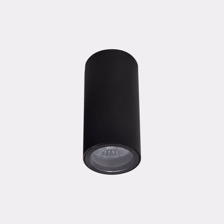 LEDS-C4 Plafoniera da esterno Eko, nera, Ø 6 cm, alluminio dimmerabile, Nero, Alluminio, Moderno