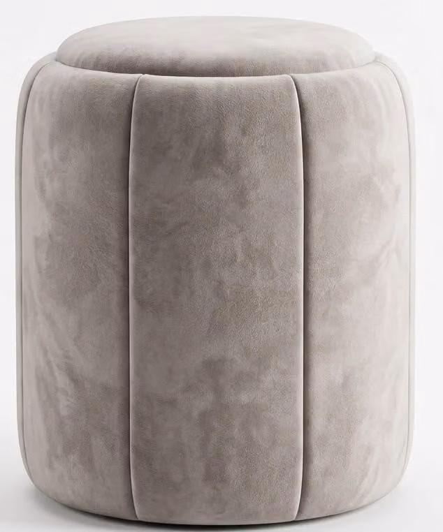 Pouf in stile moderno, grigio, morbido, comodo, ideale per la camera da letto, design compatto