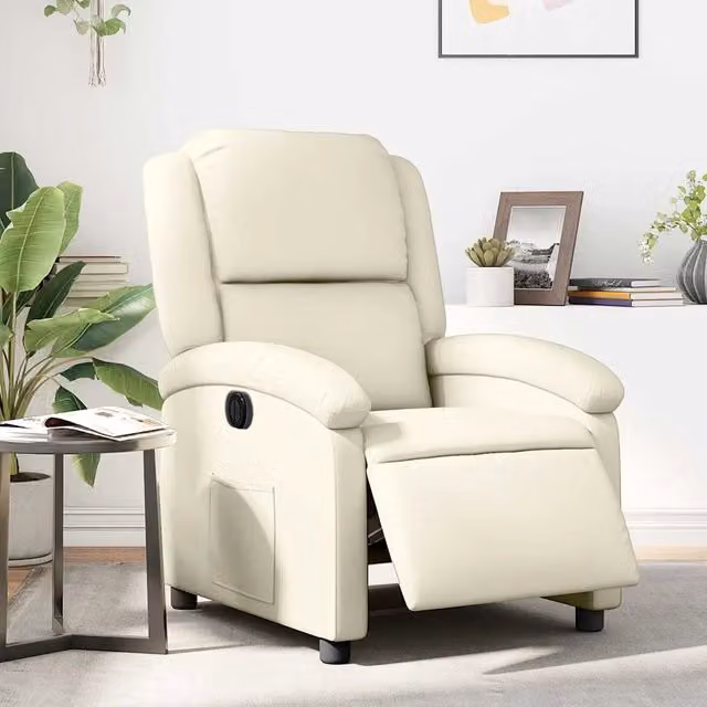 Poltrona Reclinabile Elettrica vidaXL in Similpelle Beige con Braccioli e Funzione Auto-Return