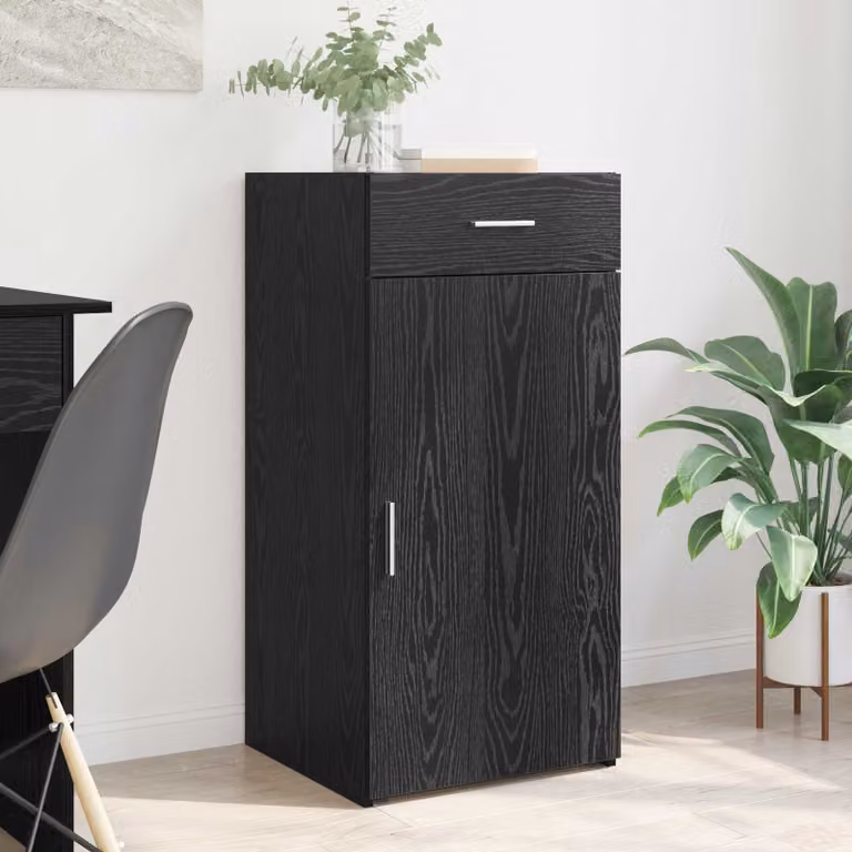 Credenza moderna vidaXL in legno ingegnerizzato nero, L 45 cm x P 42,5 cm x H 93 cm