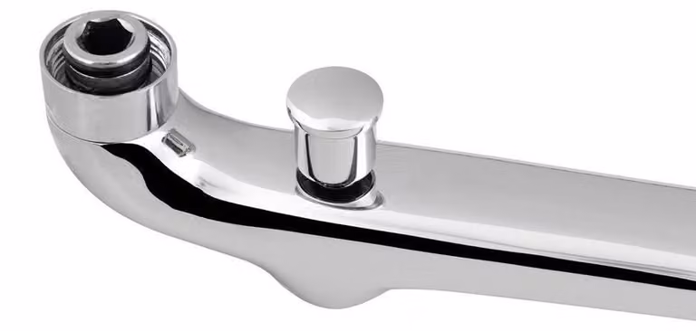 Bocca d'acqua con deviatore, 30 cm, piatta, cromo