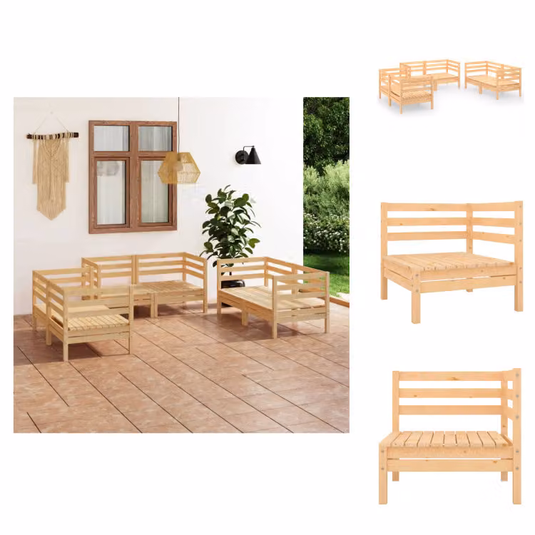 vidaXL Set di 6 pezzi da giardino in pino massiccio - Set di mobili da giardino