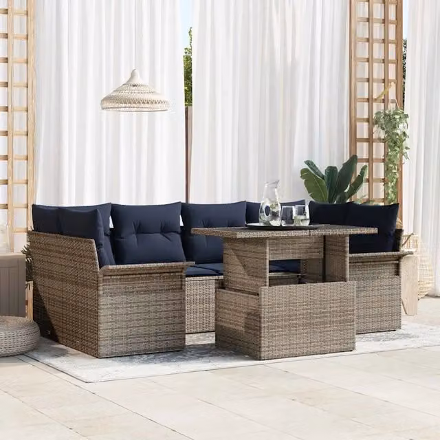 Set Divano da Giardino 7 pz Grigio 3356958