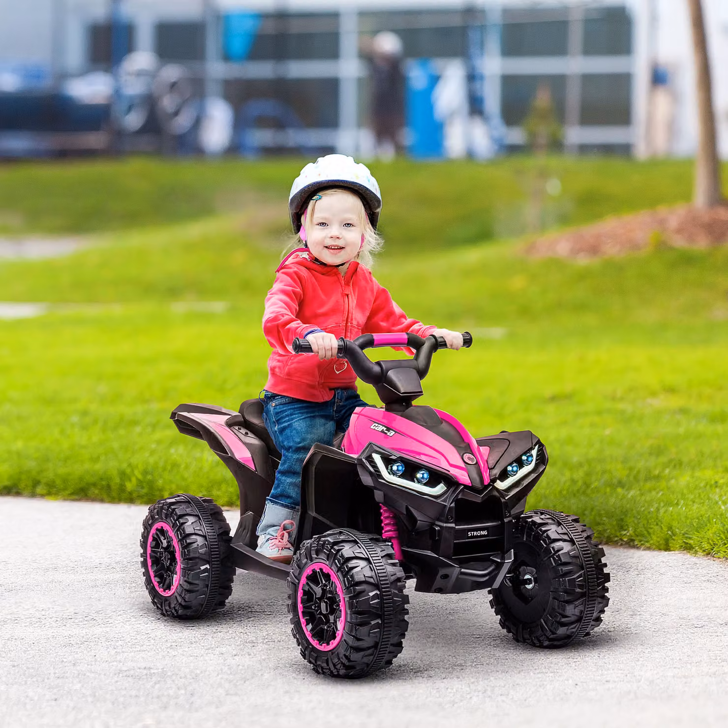 Quad Elettrico HOMCOM per Bambini 12V con Luci e Suoni, 2 Velocità e Ruote con Sospensioni, Colore Rosa – 2