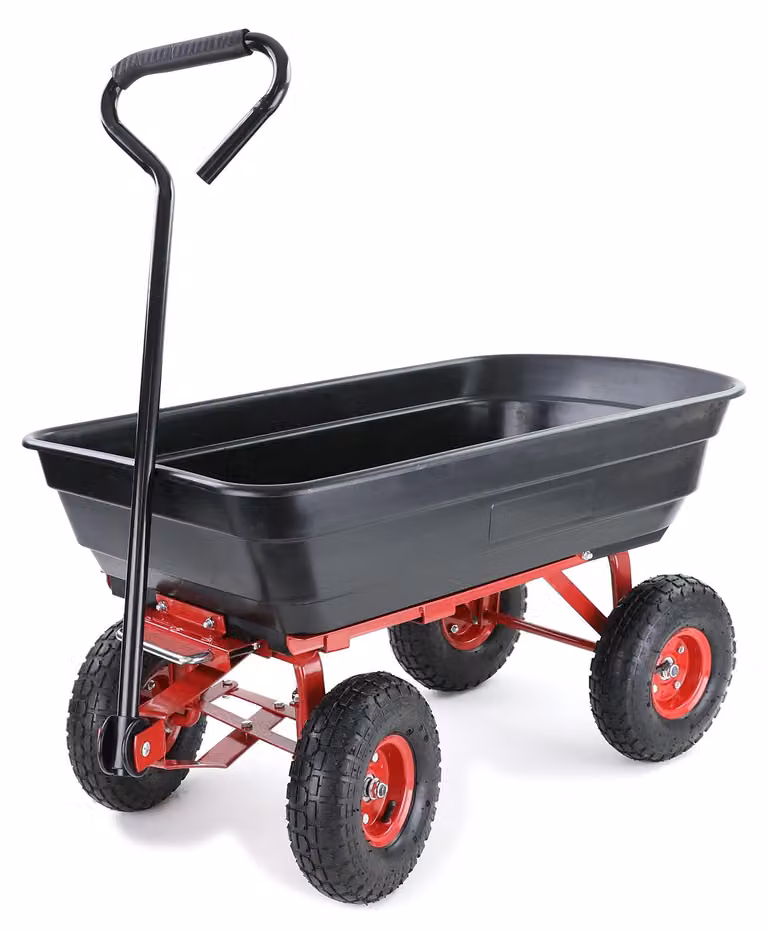 Carrello da trasporto Carrello da giardino Carriola Carrello a mano Funzione di ribaltamento 250 kg Nero Rosso