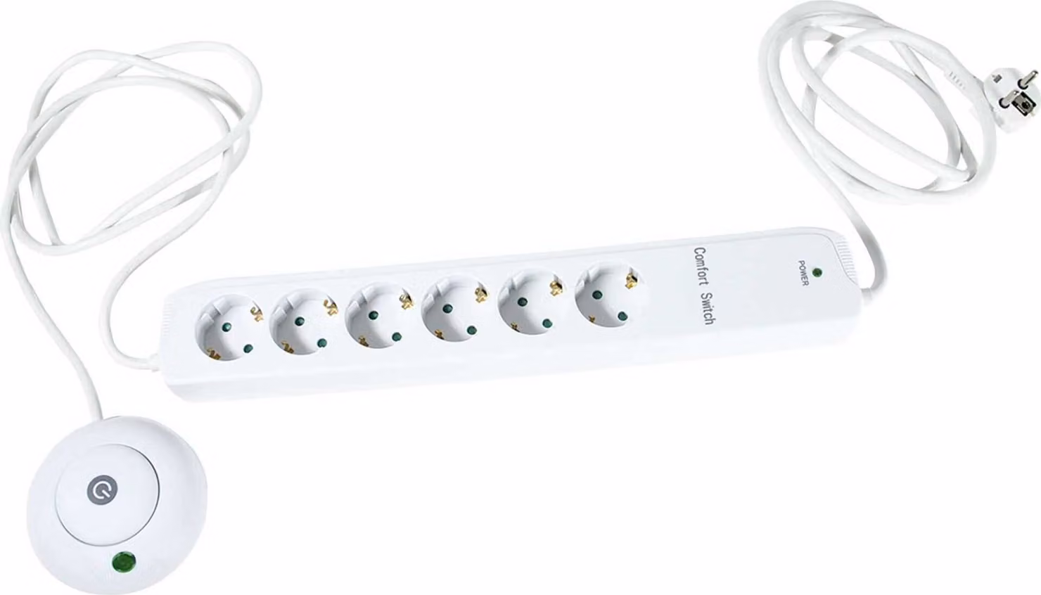 REV - Presa multipla - AC 230 V - 3500 Watt - Connessioni di uscita: 6 - 1,4 m