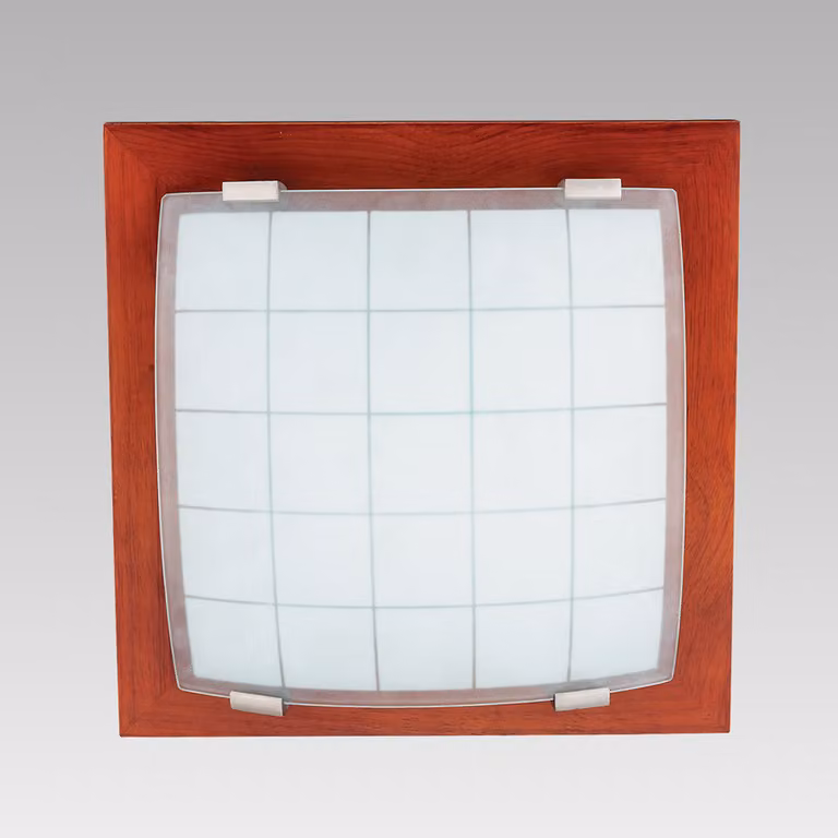 Plafoniera GEOMETRICA 1xE27/40W rosso ciliegia/bianco opaco 30cm×30cm dimmerabile
