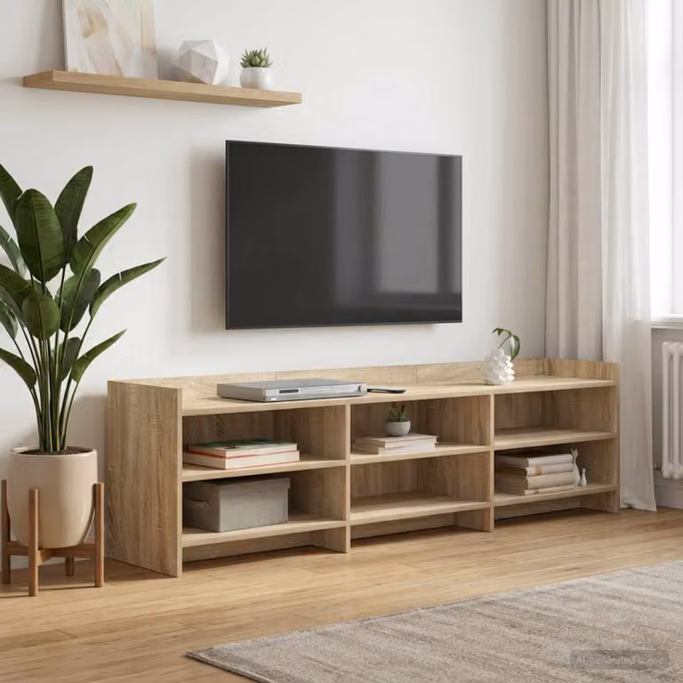 Mobile TV vidaXL in legno ingegnerizzato Rovere Sonoma, marrone, L: 168 cm, P: 33 cm, H: 47 cm