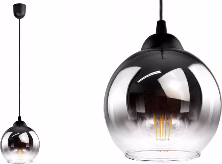 FKL DESIGN Home Deco Lampada da soffitto Lampada a sospensione Sfera di lampada Nero Grigio Bianco