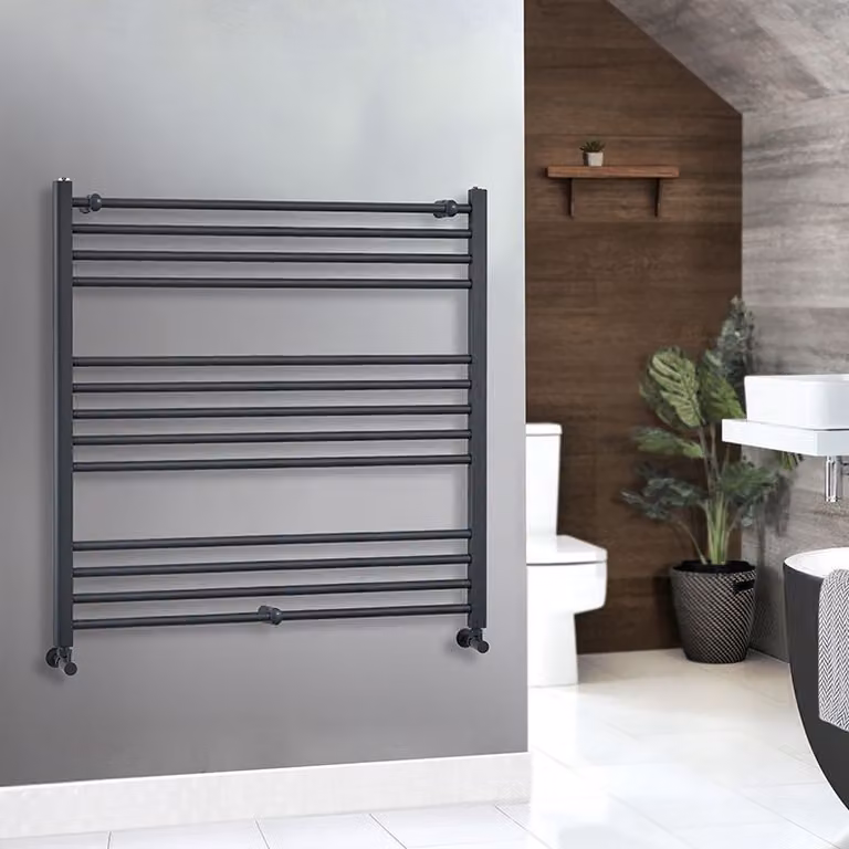 Scaldasalviette di Design Antracite - Termoarredo Bagno Piatto - 670W - 1000 x 1000mm - Artle