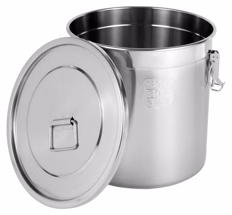 Contenitore per la conservazione, chiusura ermetica, acciaio inox resistente, argento