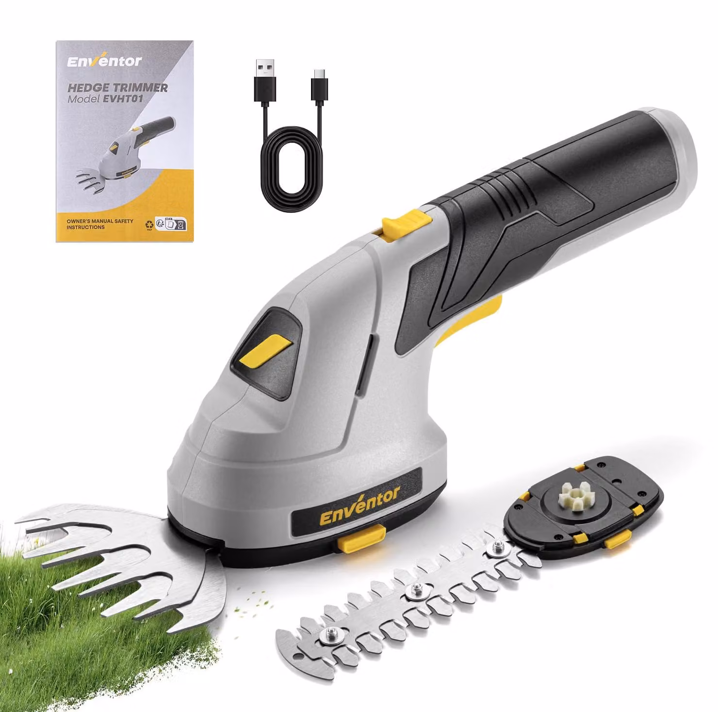 Potatore a batteria 2-in-1 e forbici da giardino, 7,4 V, 2000 mAh, con connettore USB-C