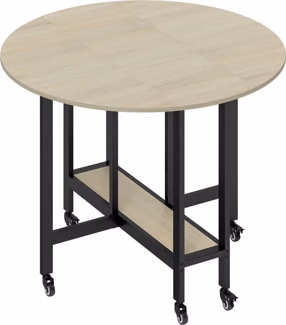 HOMCOM Tavolo pieghevole, Tavolo con funzione pieghevole e ripiano aperto, Tavolo da cucina con ruote per sala da pranzo, piccoli spazi, Legno naturale   Aosom Italy