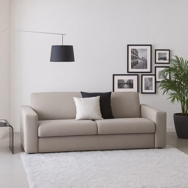 Divano a 2 posti Azier TALAMO ITALIA in tessuto beige per soggiorno moderno L: 200 cm, P: 45 cm, H: 90 cm – 1