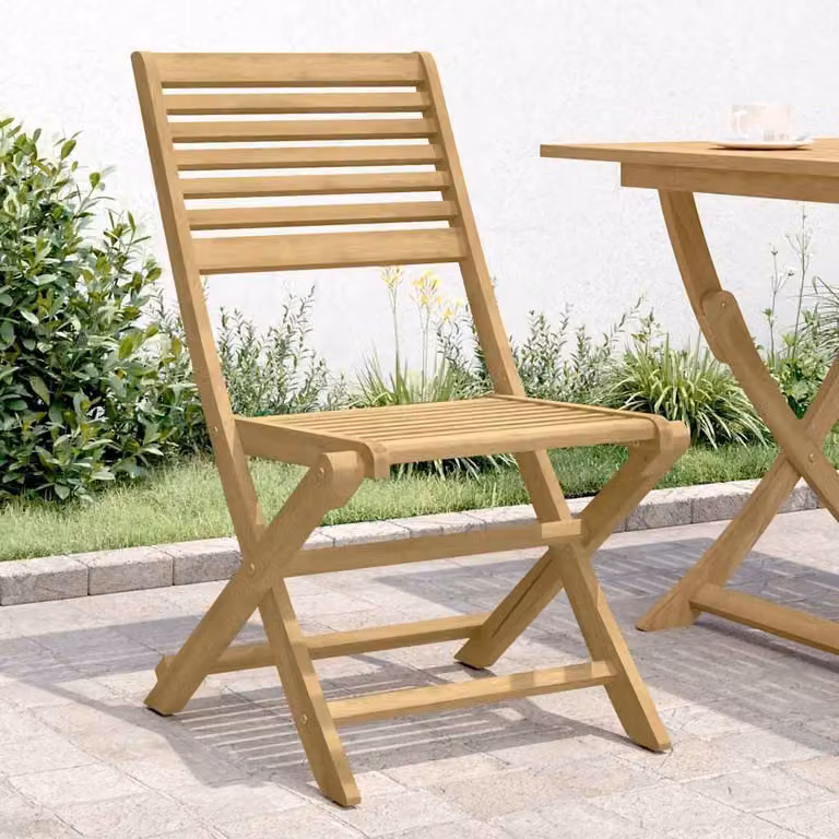 Set di 4 sedie pieghevoli vidaXL in legno di acacia marrone per giardino e terrazza L/P/H: 48,5 x 61,5 x 87 cm